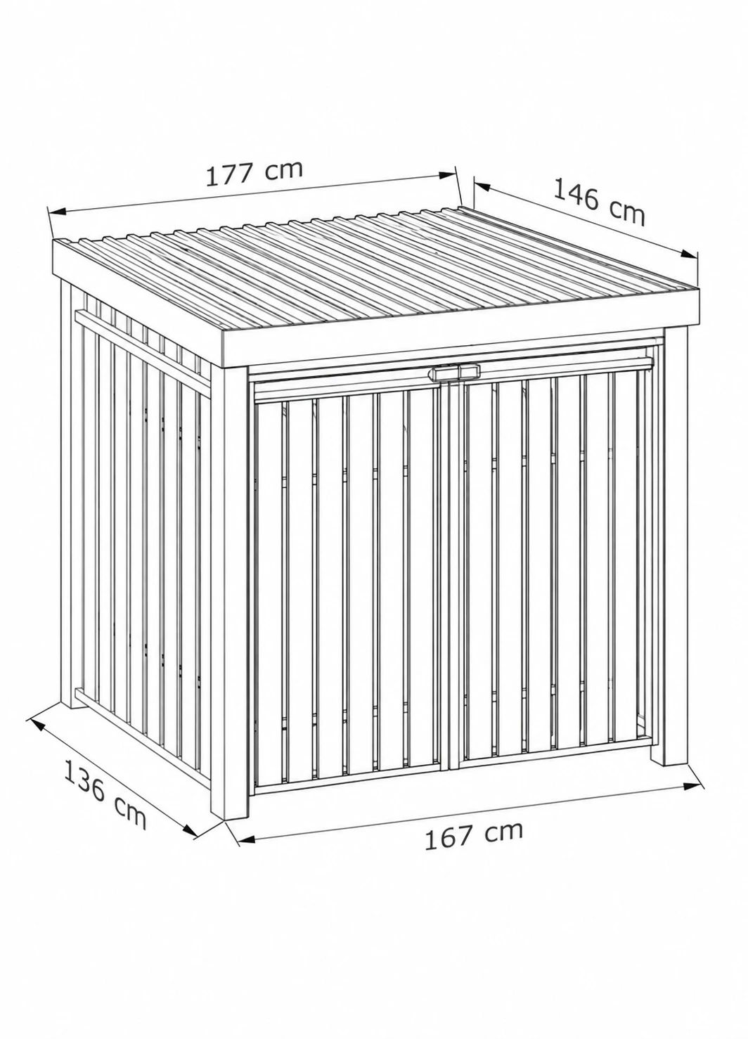 Rysunek techniczny modelu BUDSTAL 1×1100 l